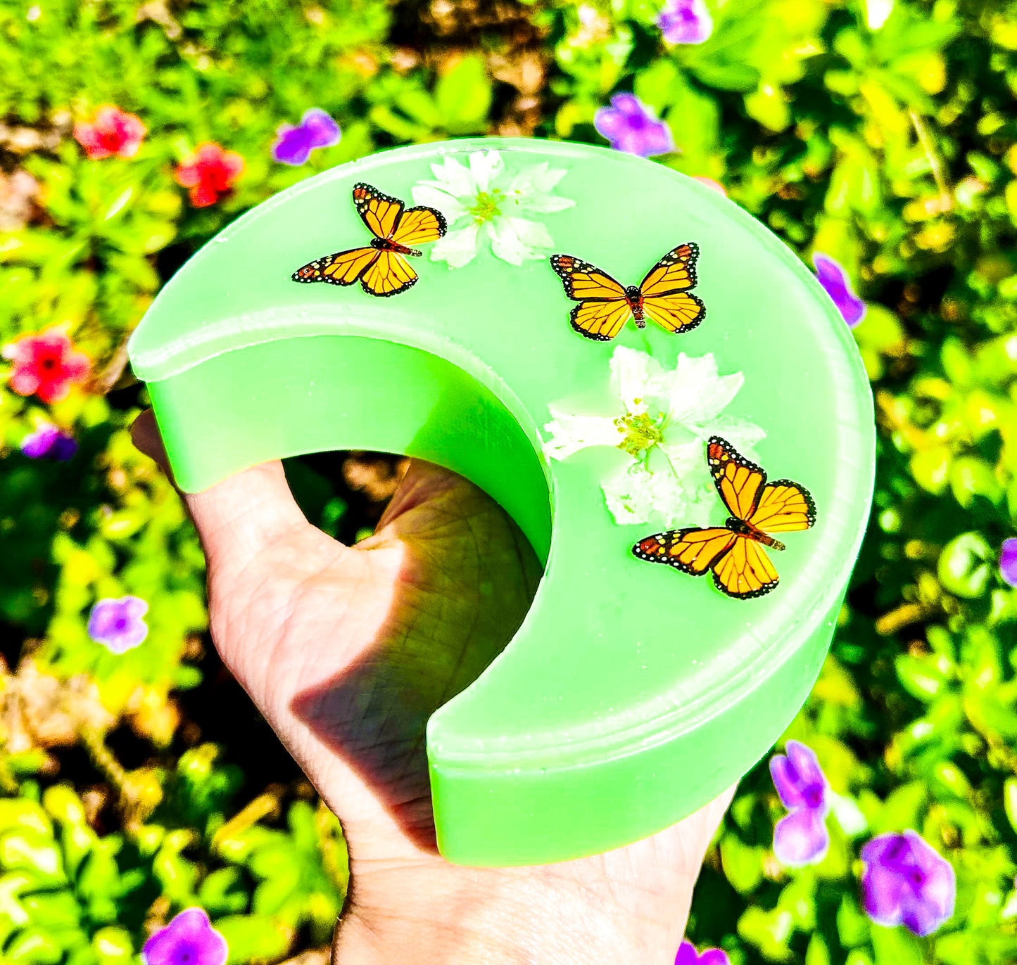 Light Green Monarch Crescent Moon Jewelry Box