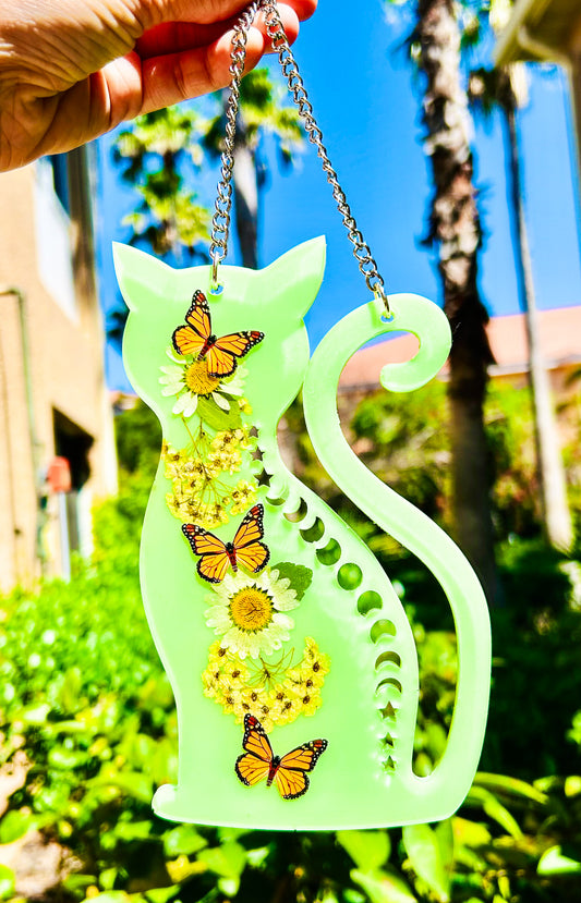 Cottagecore Moon Phase Kitten Wall Hanging