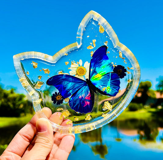 Holographic Blue Morpho Kitten Tray