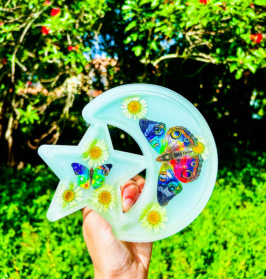 Holo Blue Buckeye Star Moon Jewelry Tray