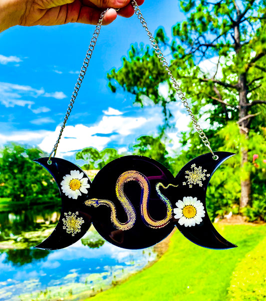 Holographic Snake Moon Phase Wall Hanging