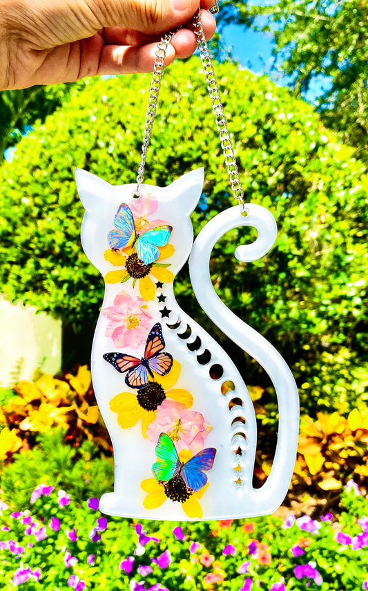 Celestial Moon Phase Kitten Wall Hanging