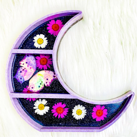 " Mother of Pearl Butterfly " LED Moon Shelf