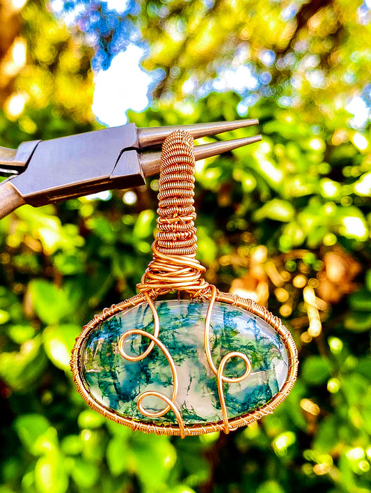 Green Moss Agate Pendant