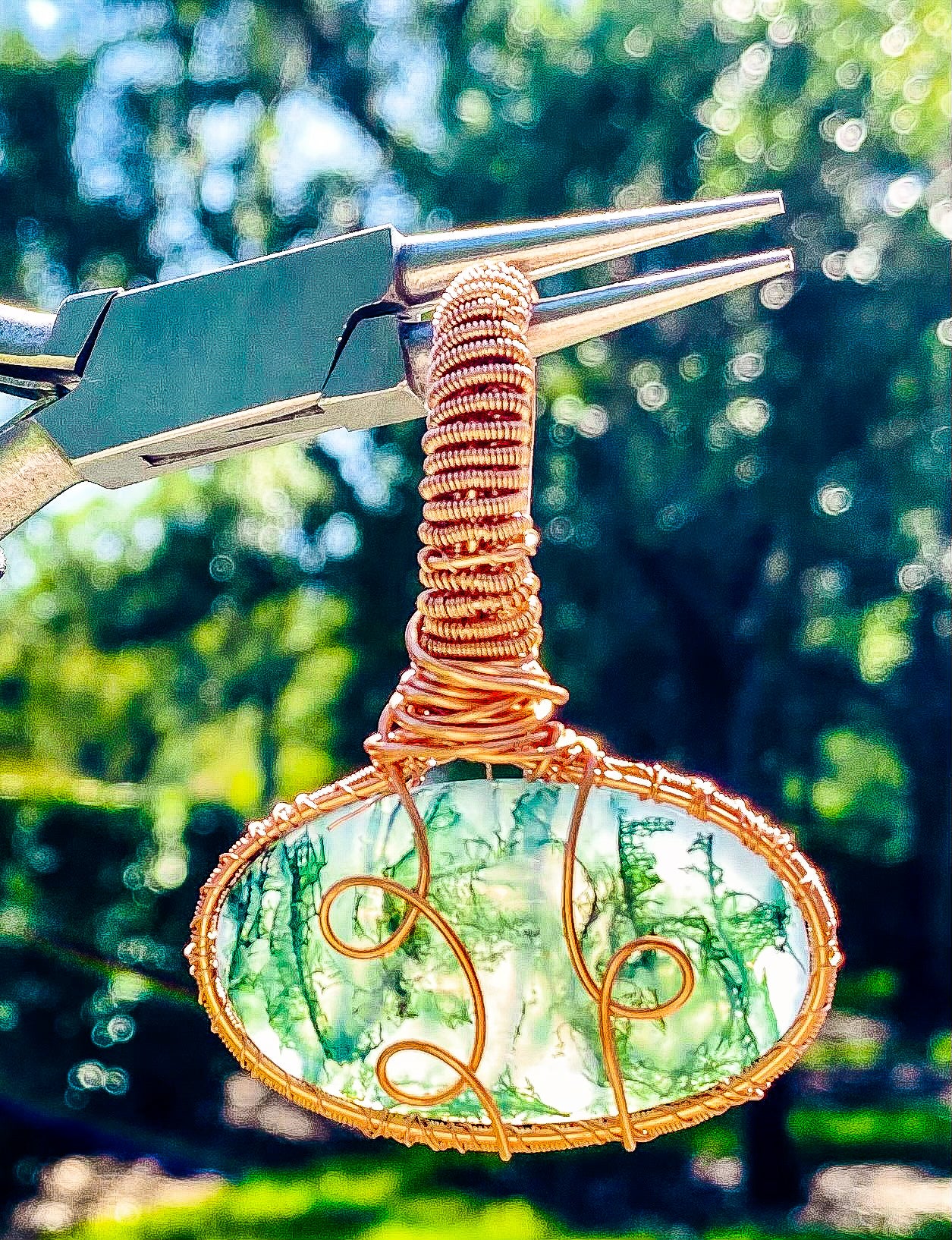 Green Moss Agate Pendant