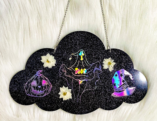 " Ghost Cutie " Pumpkin Patch Cloud Wall Hanging