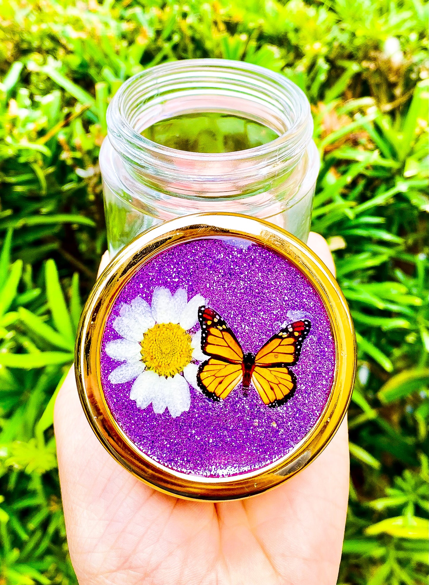 Lavender Monarch Stash Jar