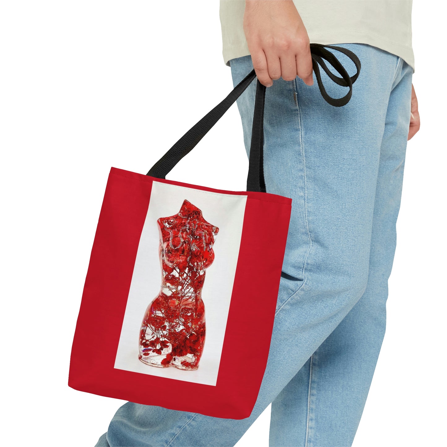 Red Baby's Breath Goddess Tote Bag