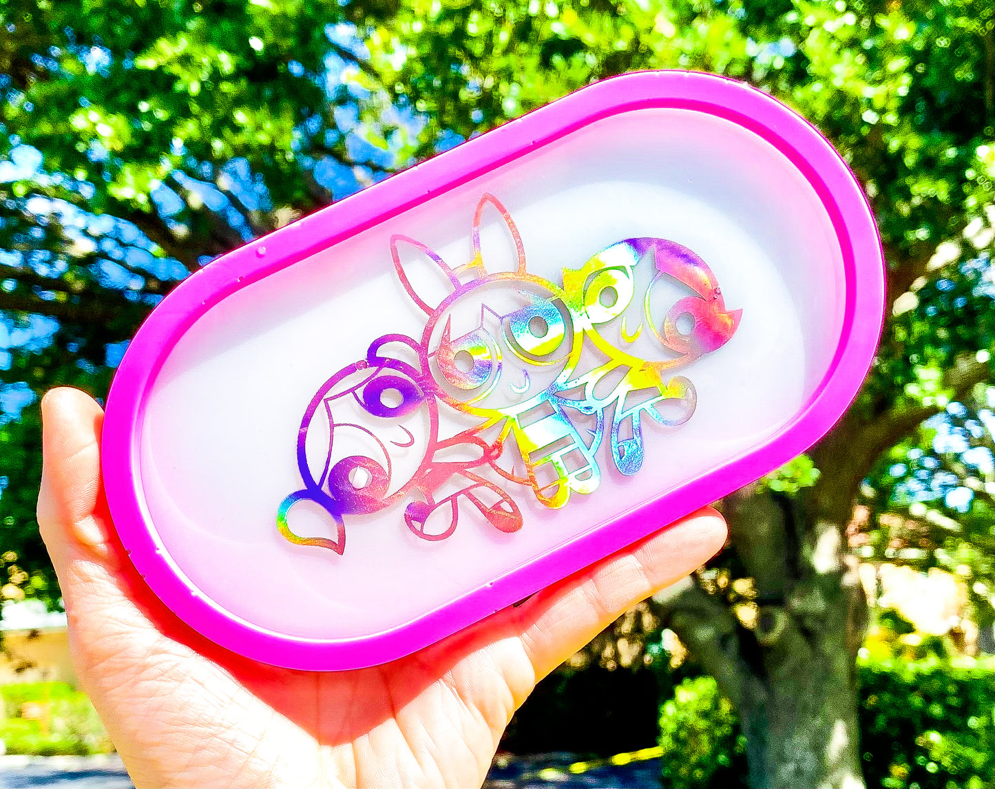 Holographic Power Puff Girls Rolling Tray