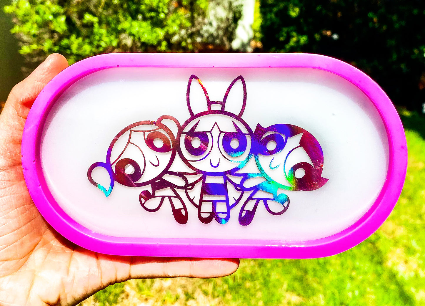 Holographic Power Puff Girls Rolling Tray