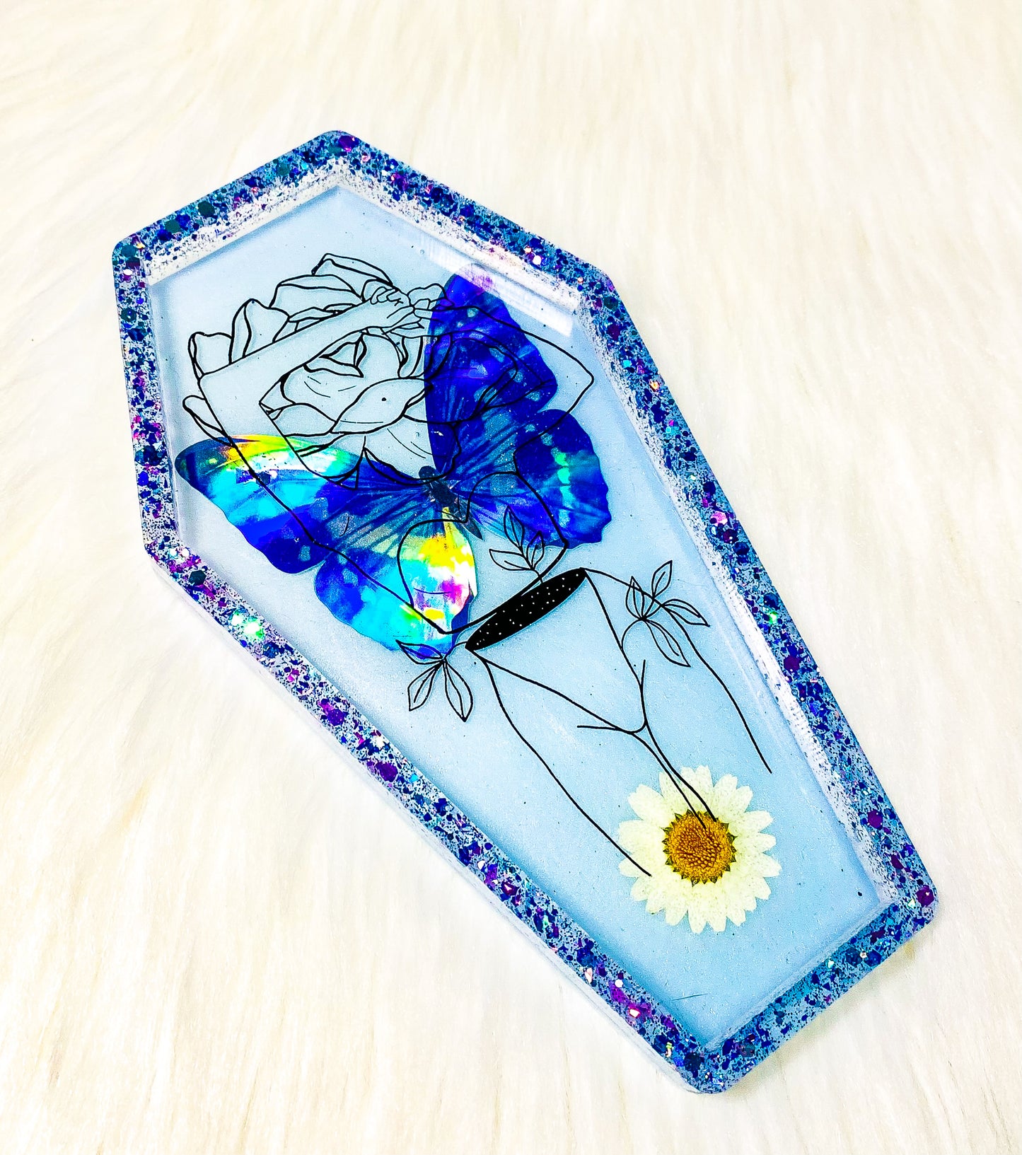 " Blooming Goddess " Holo Butterfly Coffin Tray