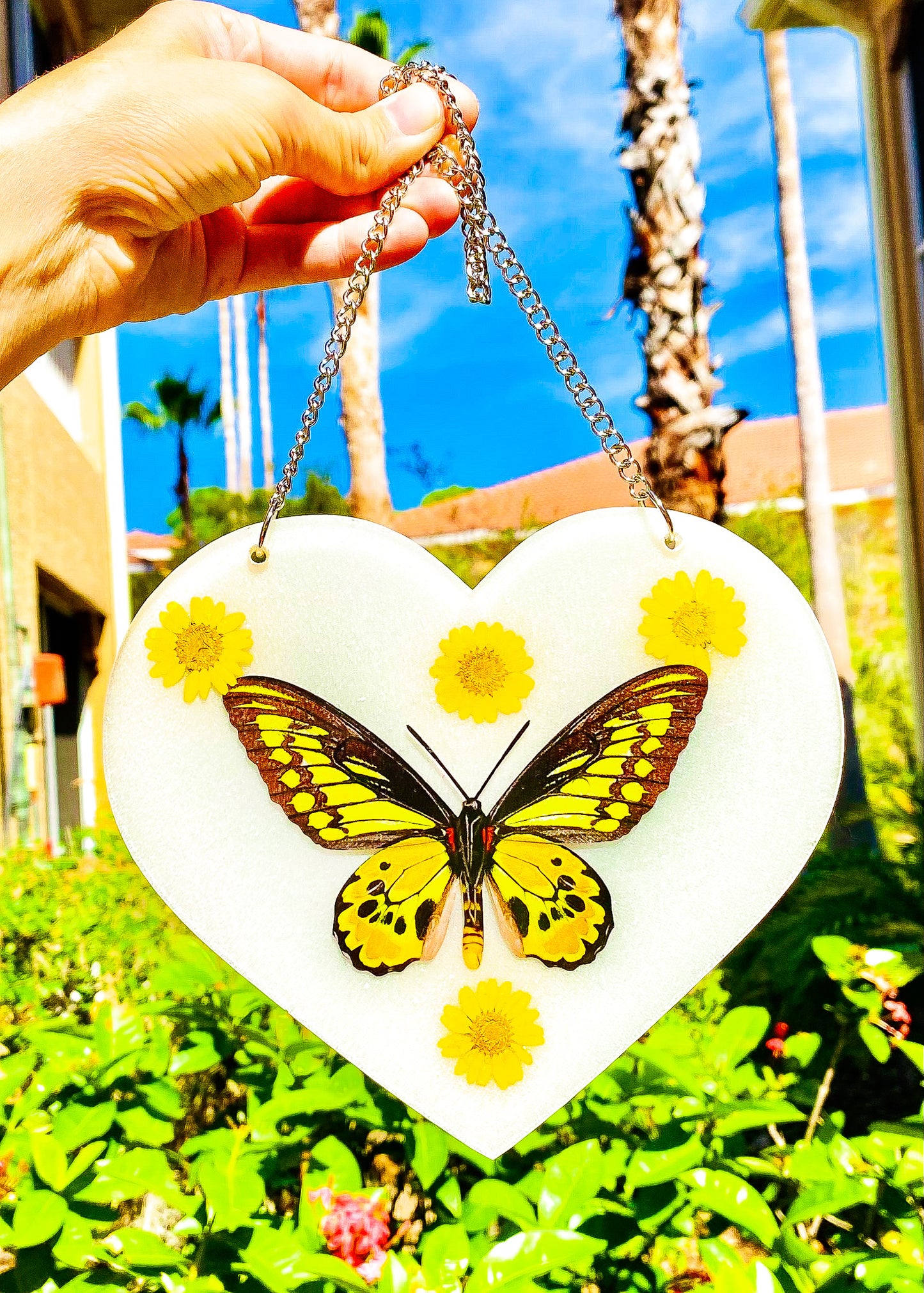 Golden Sunray Butterfly Wall Hanging