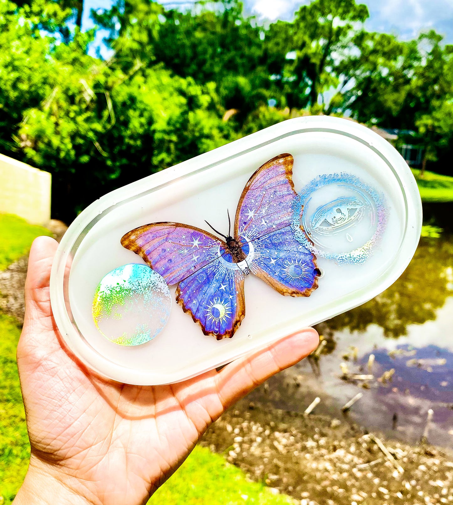 Holographic Celestial Butterfly Rolling Tray