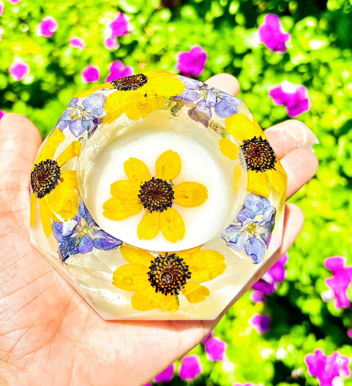 Milky Sunflower Larkspur Ashtray