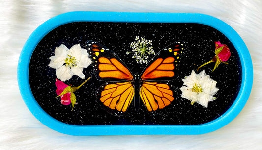 Floral Monarch Rolling Tray