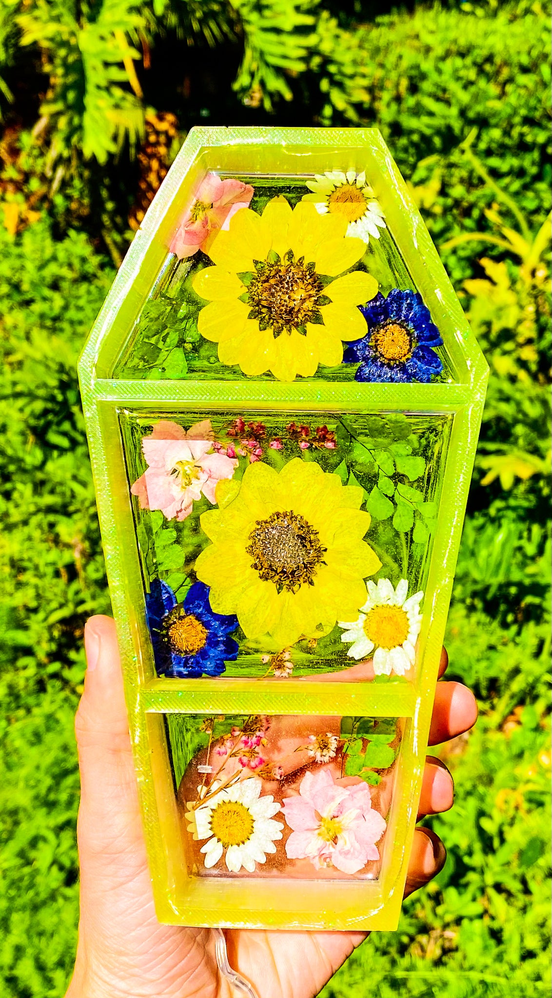 LED Sunflower Coffin Shelf