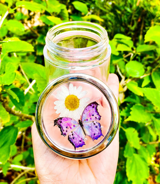 Lavender Butterfly Stash Jar