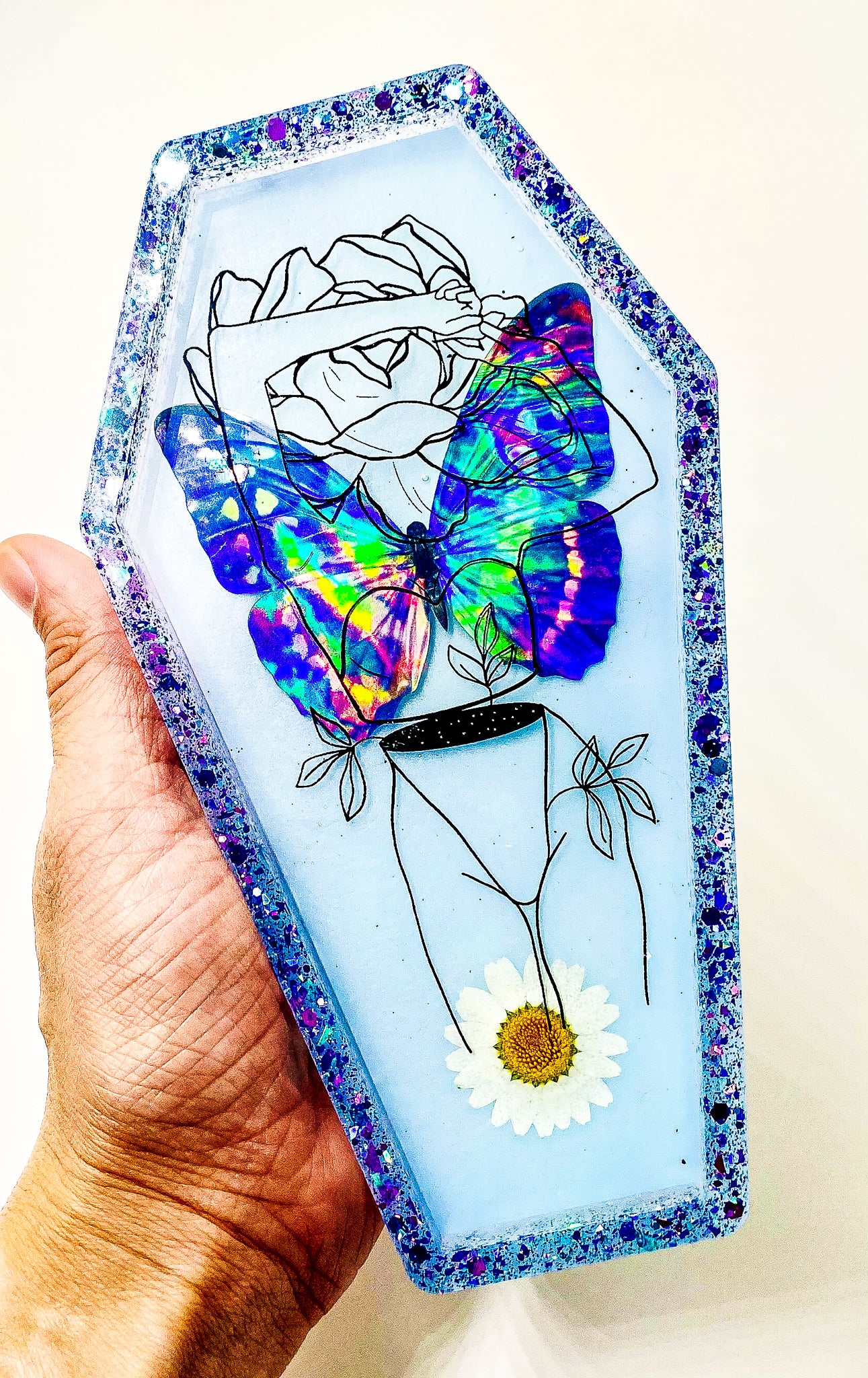 " Blooming Goddess " Holo Butterfly Coffin Tray