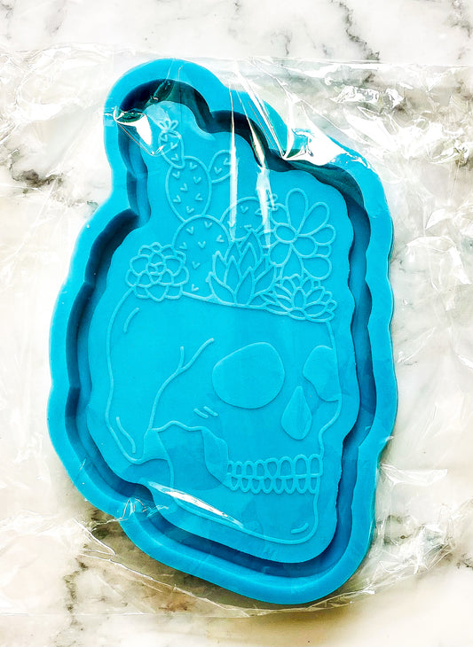 Floral Cactus Skull Tray Mold
