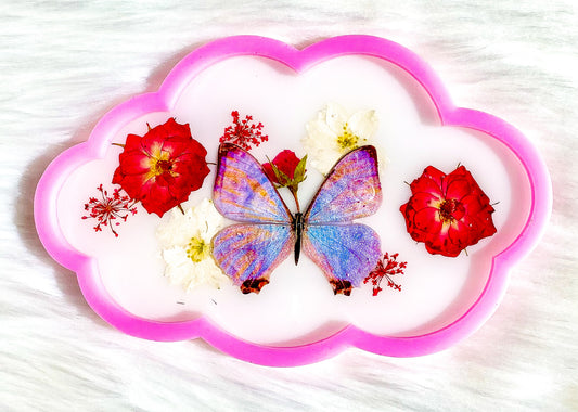 Love Song Pink Morpho Cloud Tray